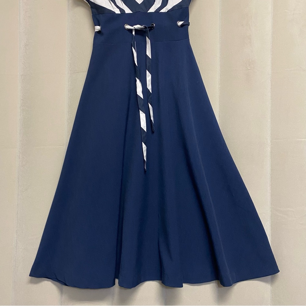 Vintage Bettie Page Women’s Dress XS Pinup Nautical Sailor Retro Feminine - Picture 5 of 14